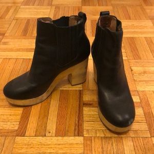 Madewell leather and wood bootie